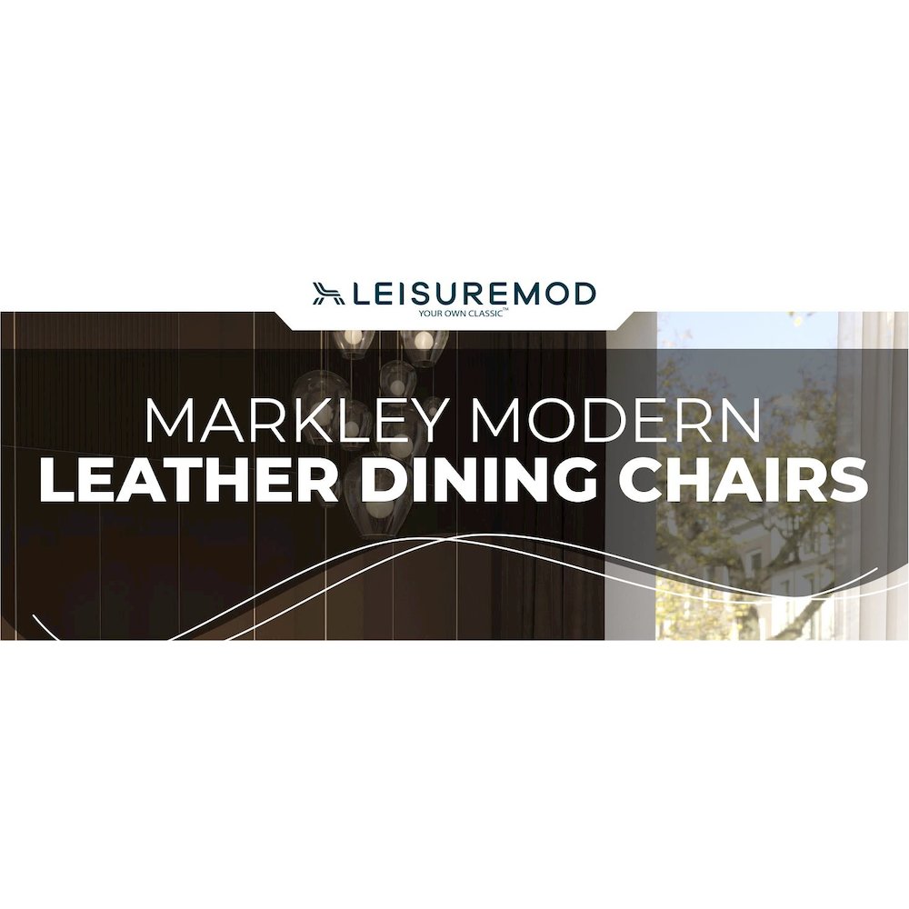 Markley Modern Leather Dining Chair With Metal Legs. Picture 48