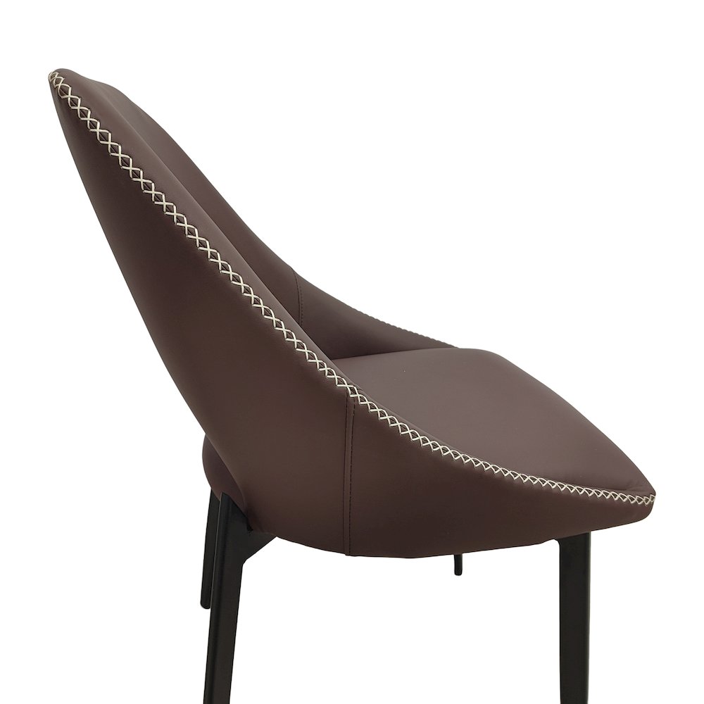 Amalfi Collection Fabric Modern Dining Chair in Plum Purple. Picture 19