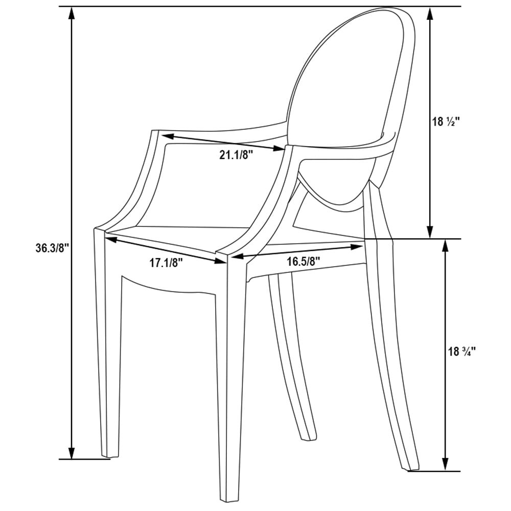 Carroll Modern Acrylic Dining Side Chair. Picture 12