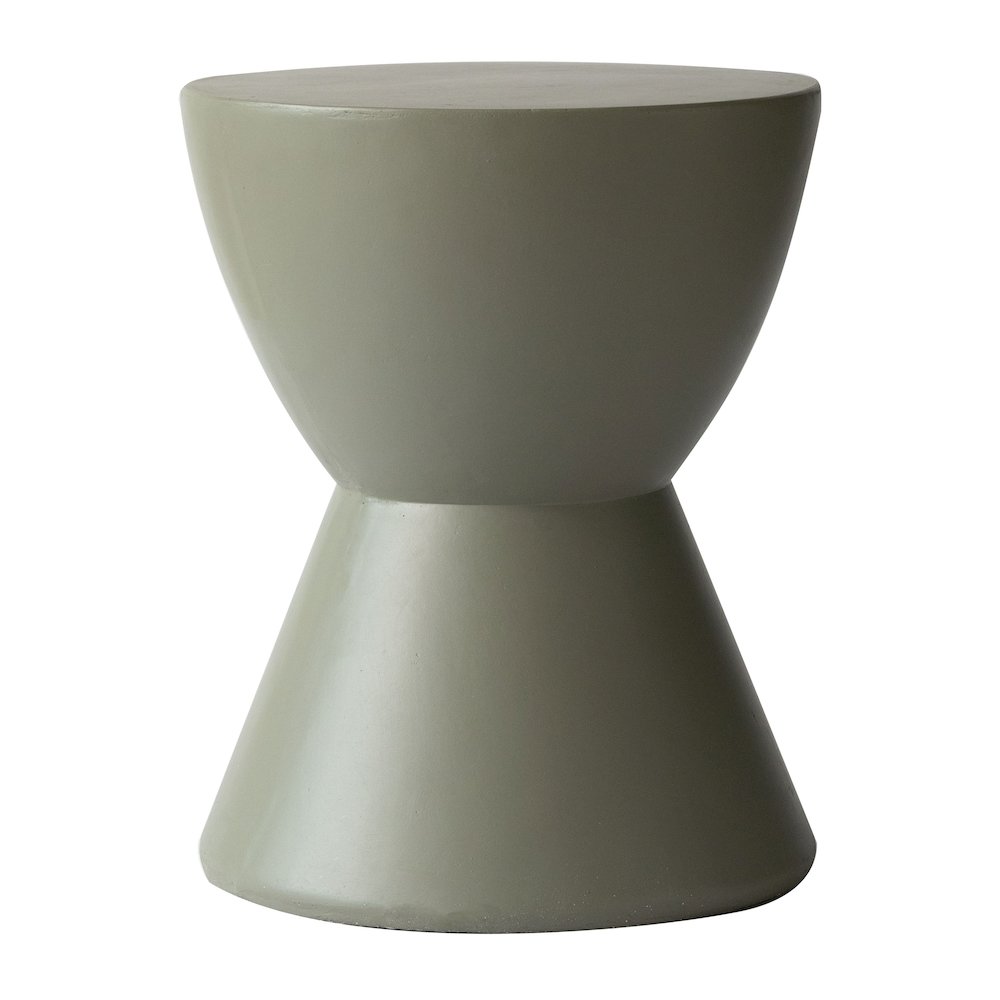 Loft Collection Fiberglass Outdoor Side Table in Moss Grey. Picture 14