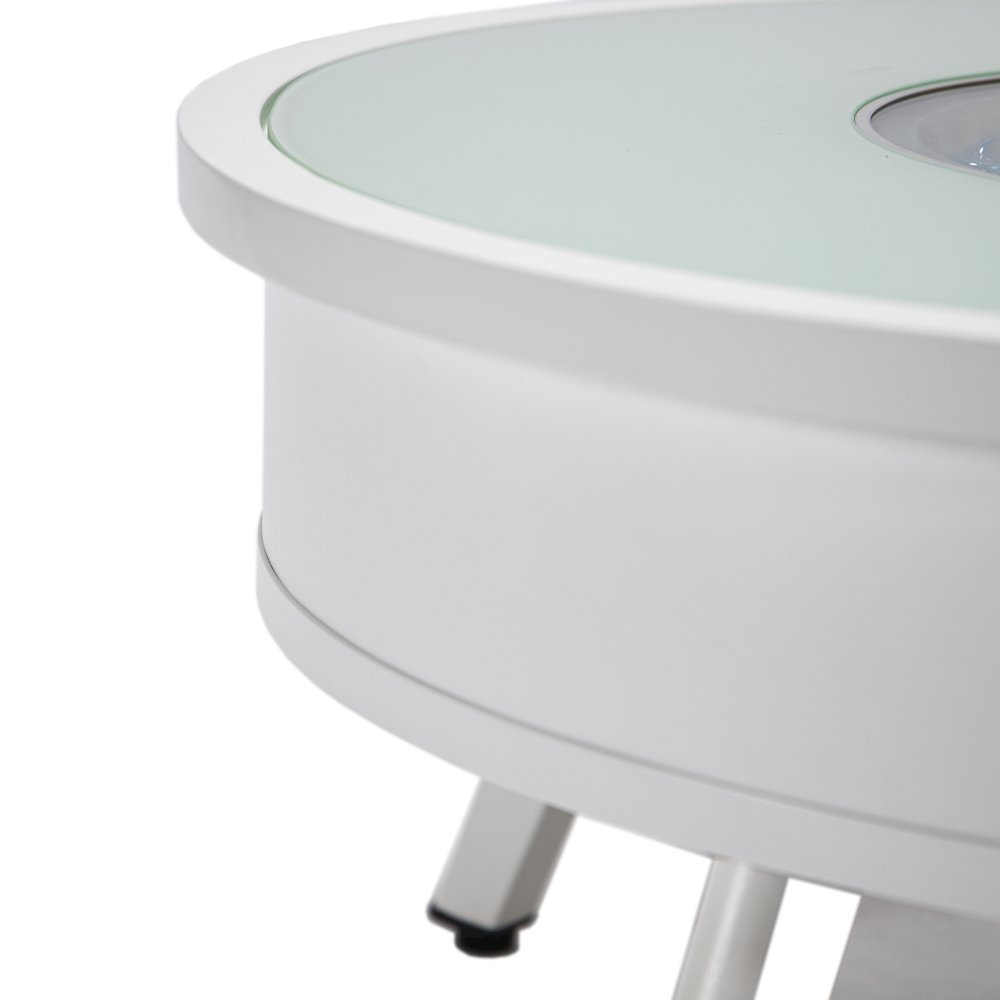 Walbrooke Patio Round Fire Pit and Tank Holder in White. Picture 14