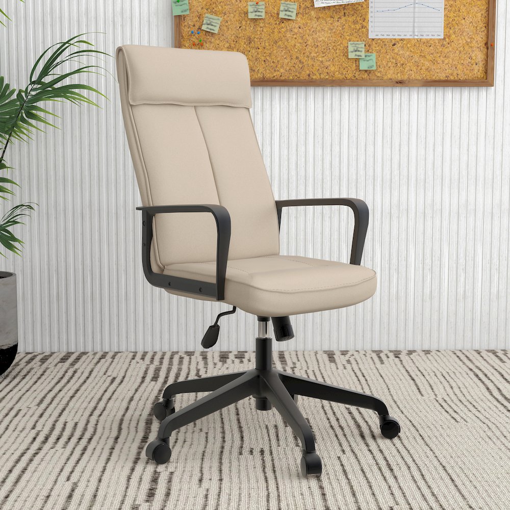 Aiaria Collection Modern Office Chair In Tan. Picture 2