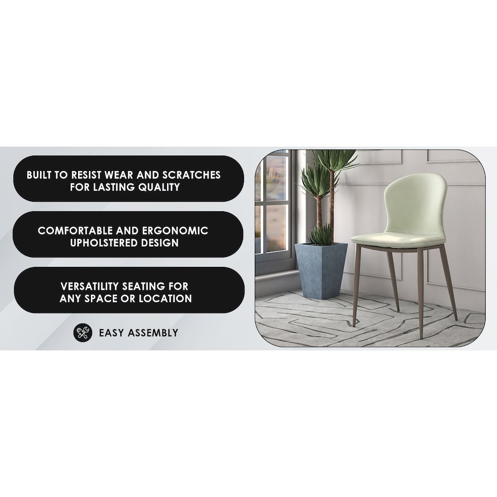 Mosaic Collection Modern Dining Chair in Light Grey - Set of 2. Picture 11