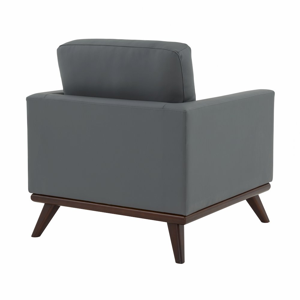 Chester Modern Leather Accent Arm Chair With Birch Wood Base. Picture 10