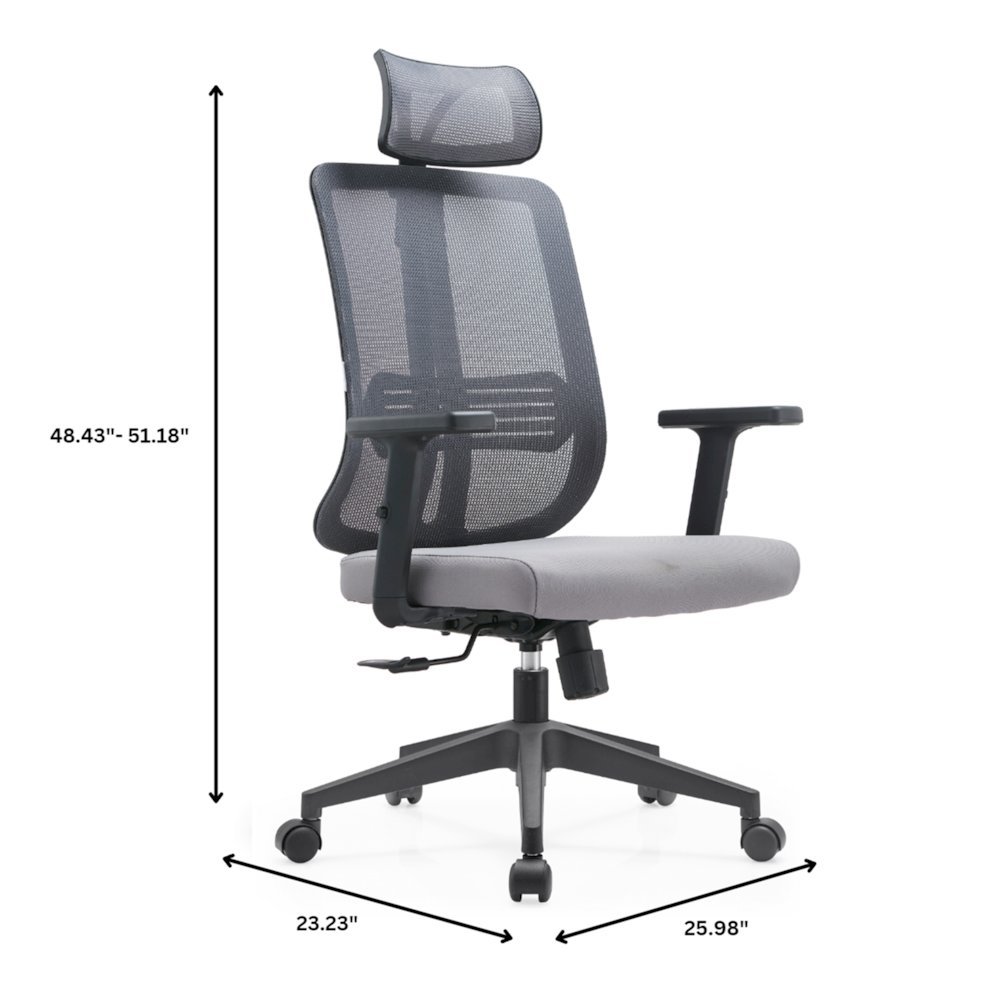 Office Nift Series Office Task Chair In Grey. Picture 1