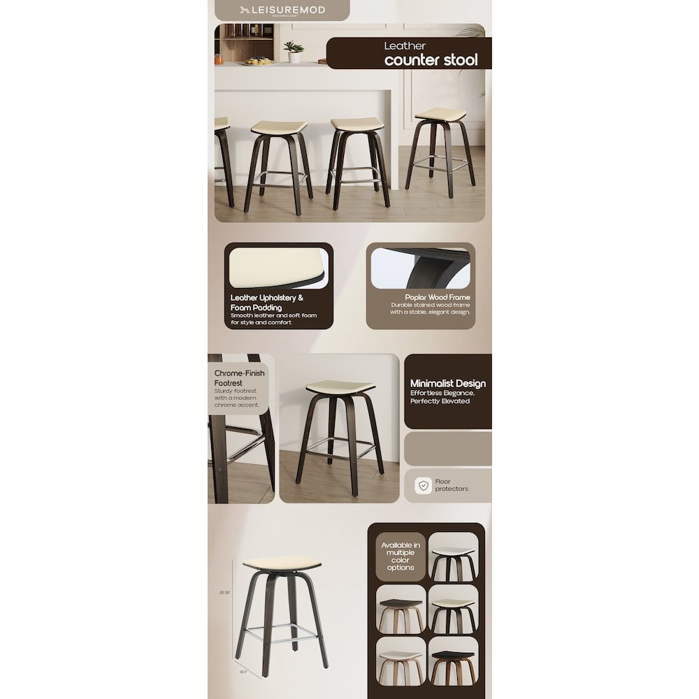 Wooden Counter Stool in Taupe. Picture 22
