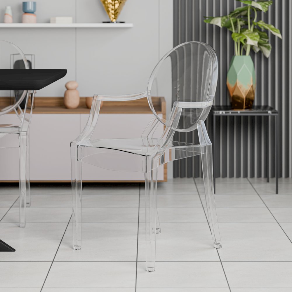 Carroll Modern Acrylic Dining Side Chair. Picture 13