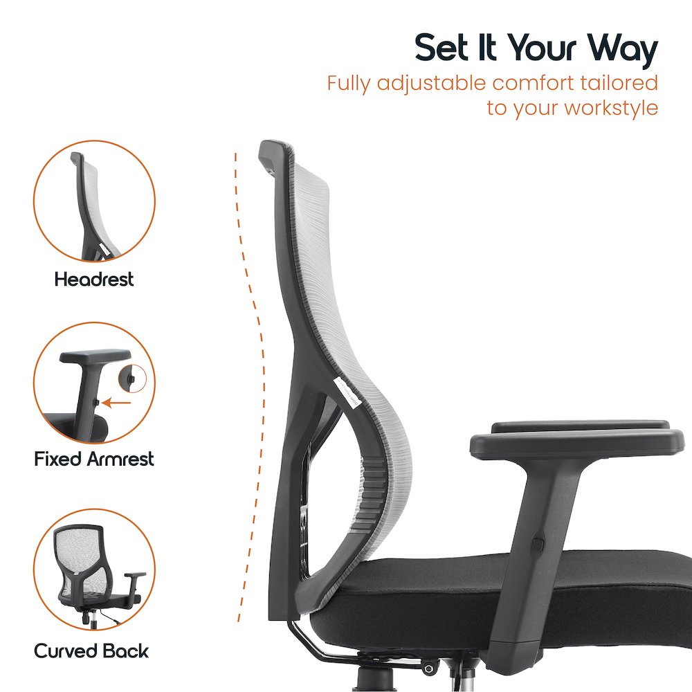 Office Glen Series Office Task Chair In Light Grey. Picture 21