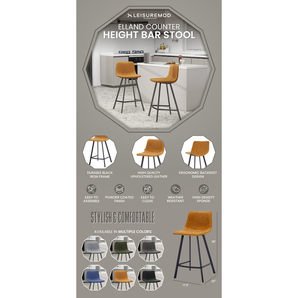 Elland - Counter stool -Light Brown. Picture 13