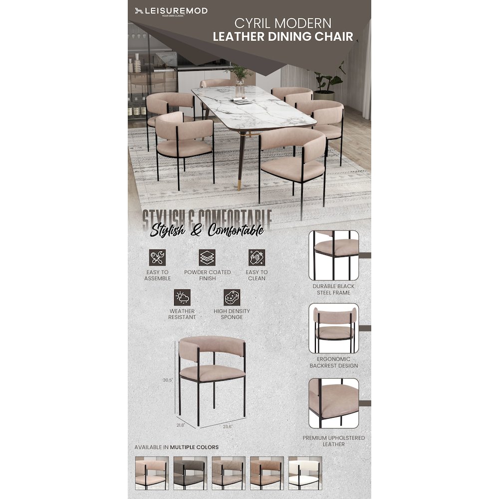 Cyril Collection Modern Chair in Taupe. Picture 22