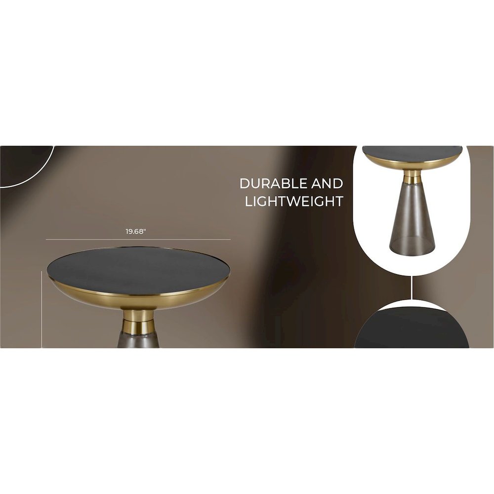 Hyalus Collection Glass Side table in Smoke. Picture 28