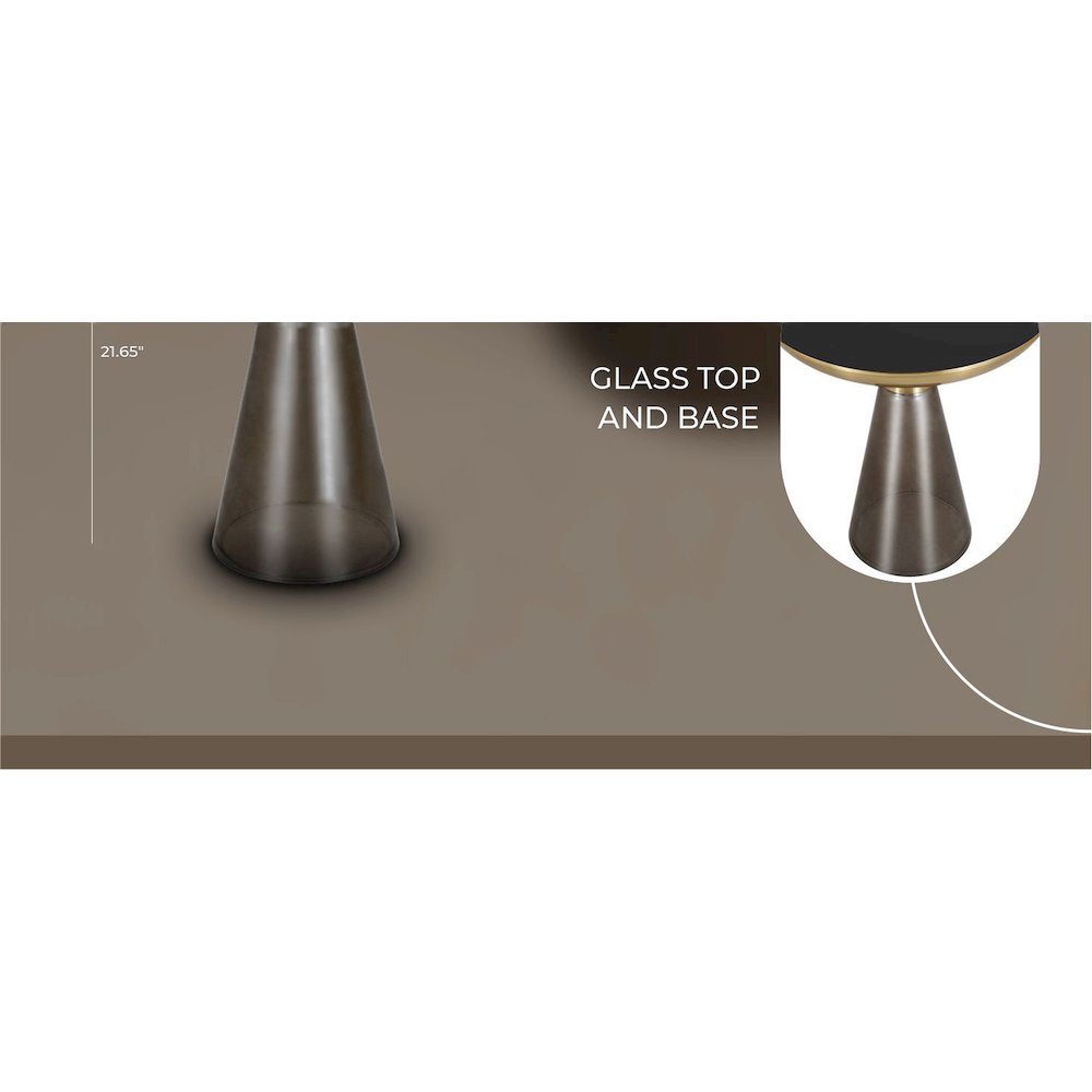 Hyalus Collection Glass Side table in Smoke. Picture 29