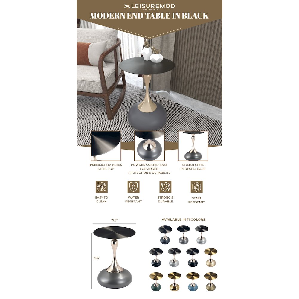 Savoy Collection Modern End Table In Grey. Picture 28