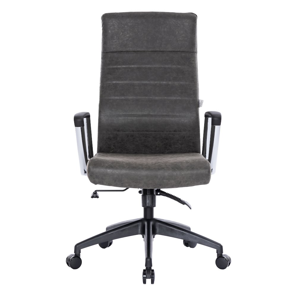 Hilton Leather Office Chair in Charcoal. Picture 19