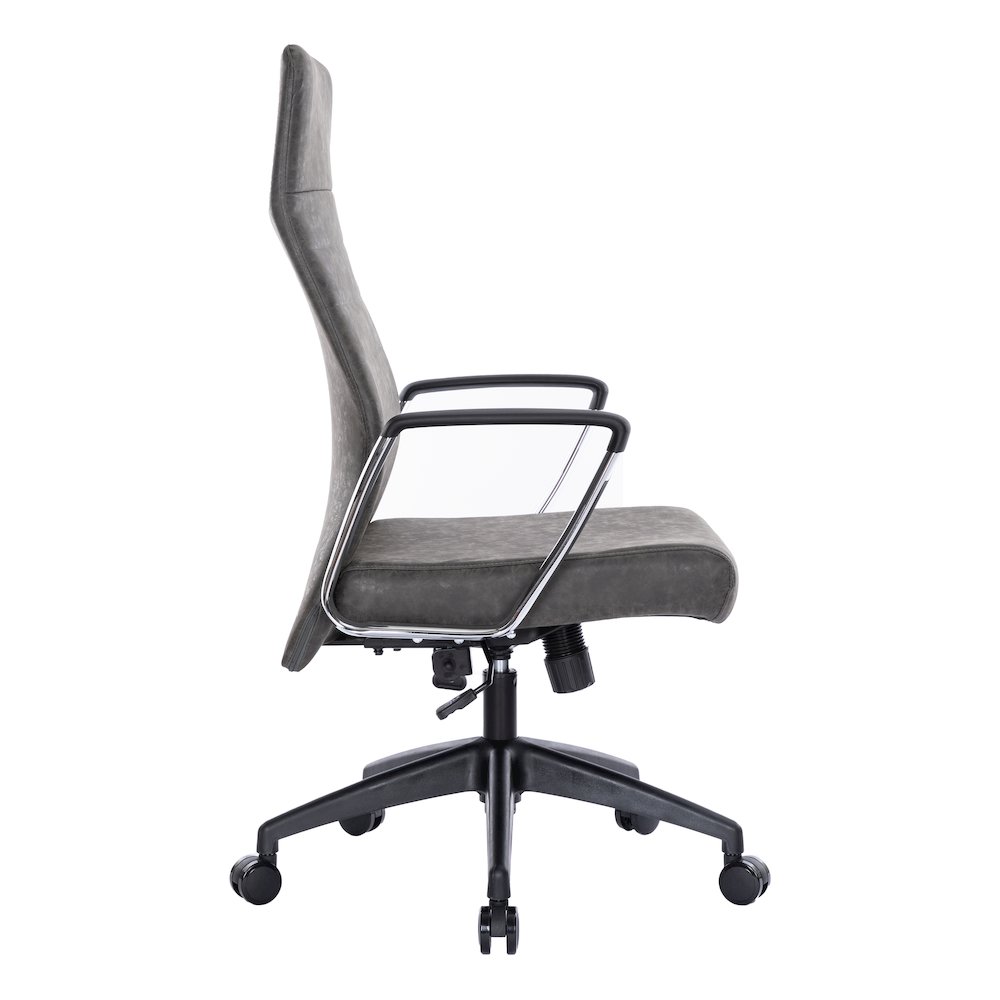 Hilton Leather Office Chair in Charcoal. Picture 18
