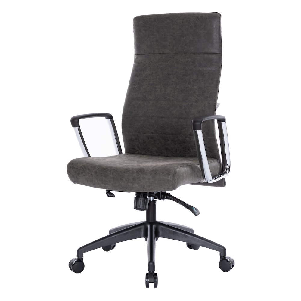 Hilton Leather Office Chair in Charcoal. Picture 21