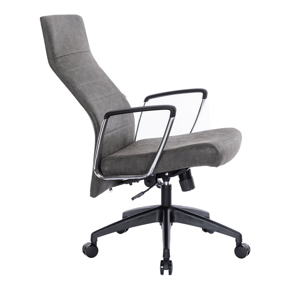 Hilton Leather Office Chair in Charcoal. Picture 22