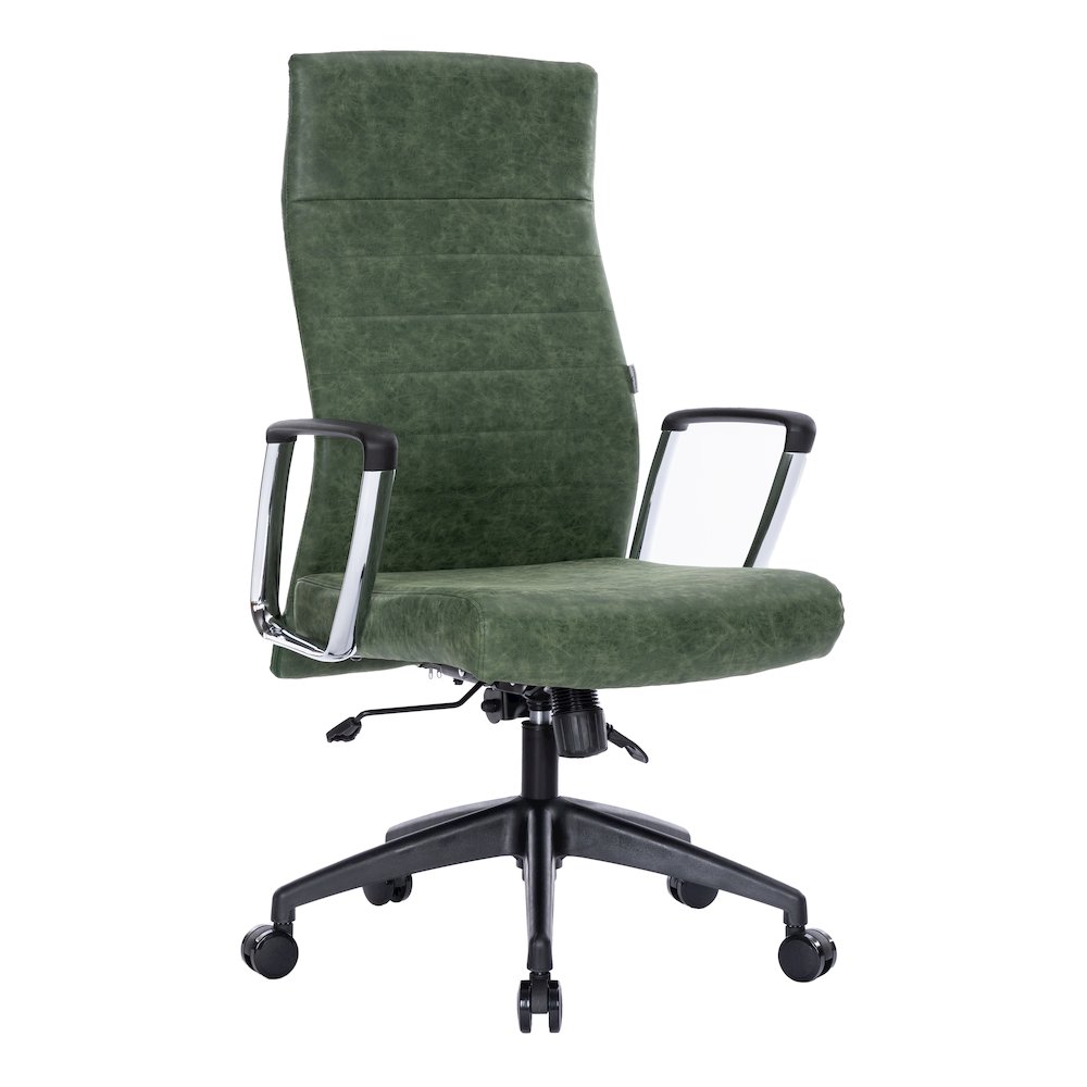 Hilton Leather Office Chair in Green. Picture 1