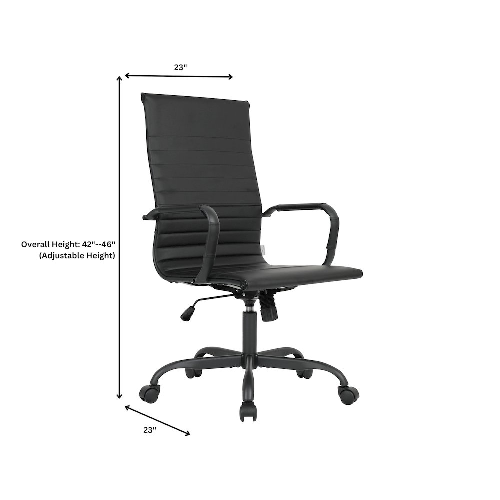 Harris Leather Home High-Back Office Chair in Black. Picture 33