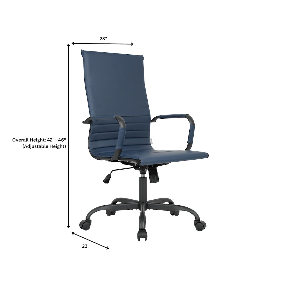 Harris High-Back Leather Office Chair With Black Frame. Picture 1