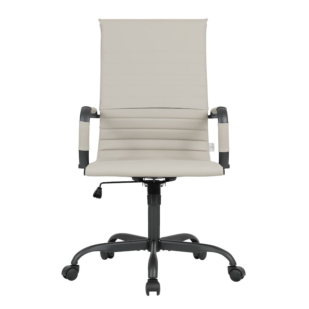 Harris Leather Home High-Back Office Chair in Tan With Black Frame. Picture 19