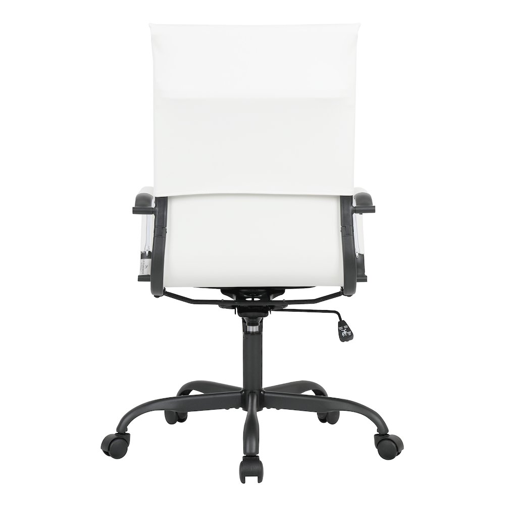 Harris Leather Home High-Back Office Chair in White With Black Frame. Picture 27