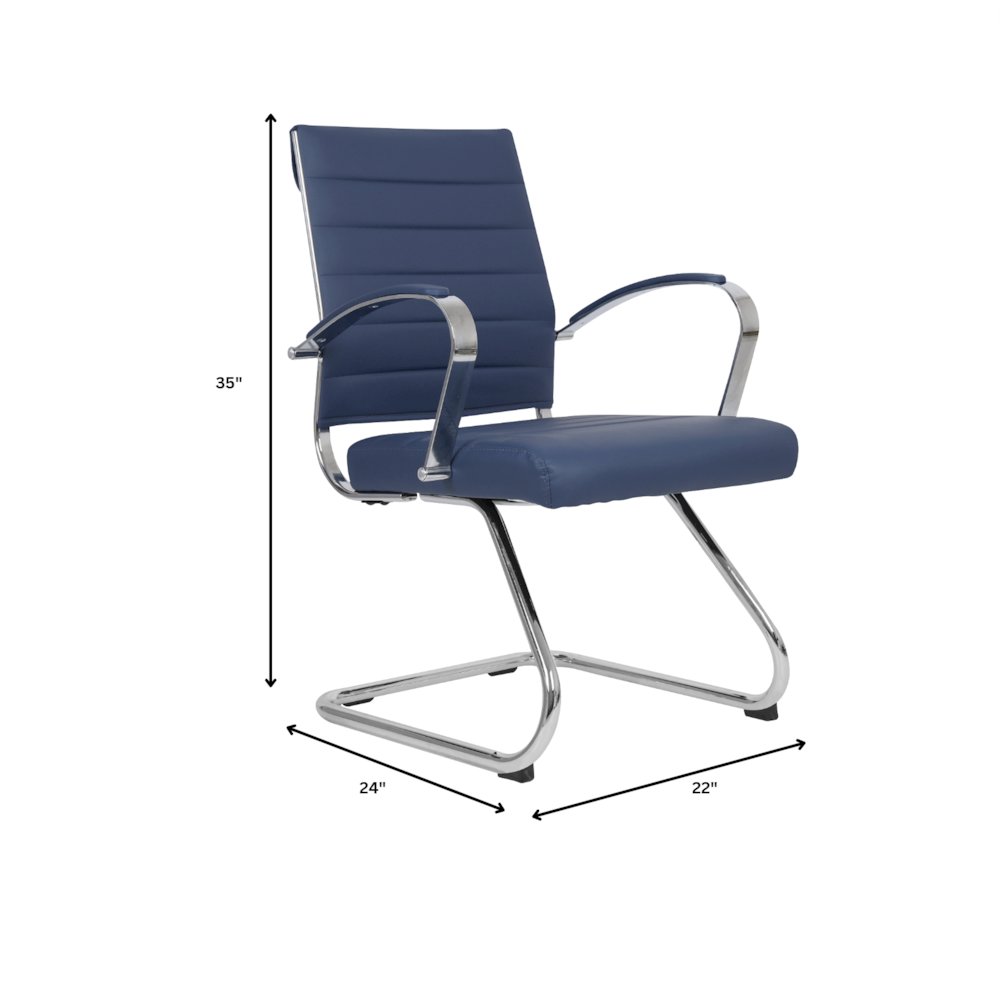 Benmar Home Leather Guest Office Chair in Charcoal. Picture 483