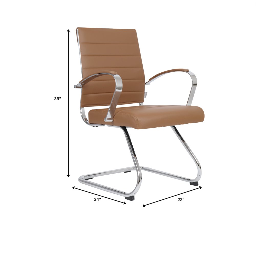 Benmar Home Leather Guest Office Chair in Charcoal. Picture 488