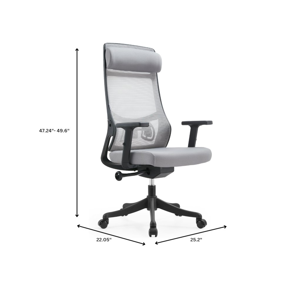 Benmar Home Leather Guest Office Chair in Charcoal. Picture 385