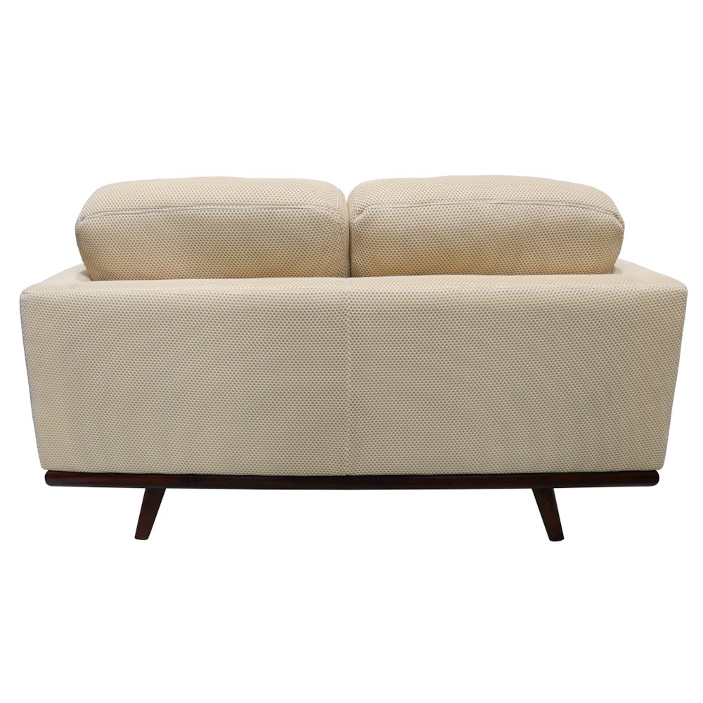 Chester Modern Faux Leather Loveseat in Beige Mesh. Picture 21