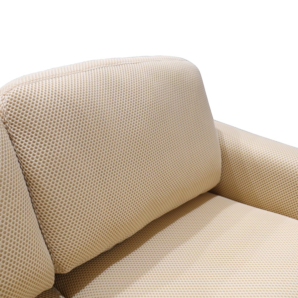 Chester Modern Faux Leather Loveseat in Beige Mesh. Picture 18