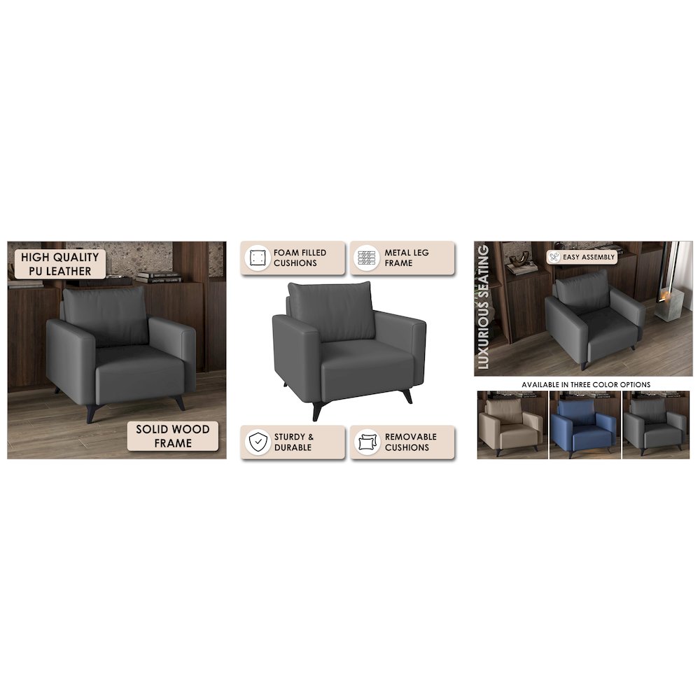 Inno Collection Single Seater Sofa In Grey. Picture 19