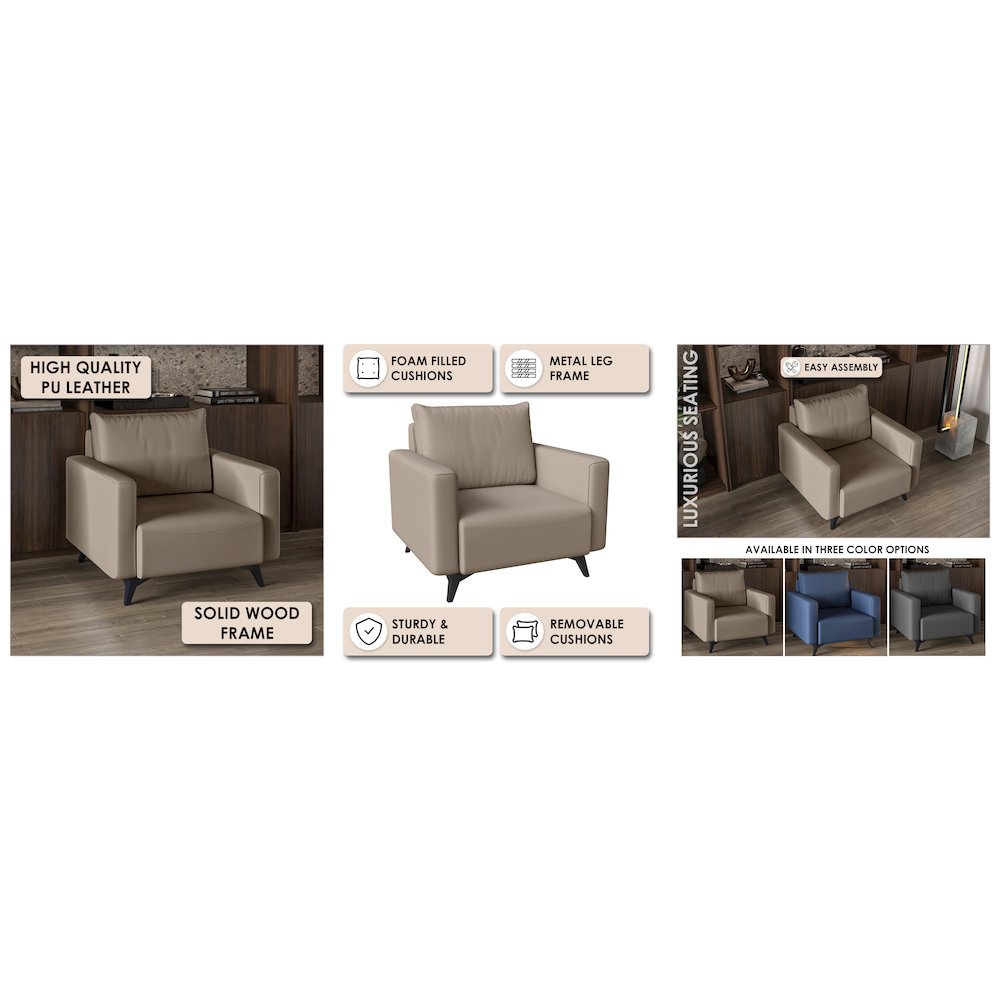 Inno Collection Single Seater Sofa In Taupe. Picture 19