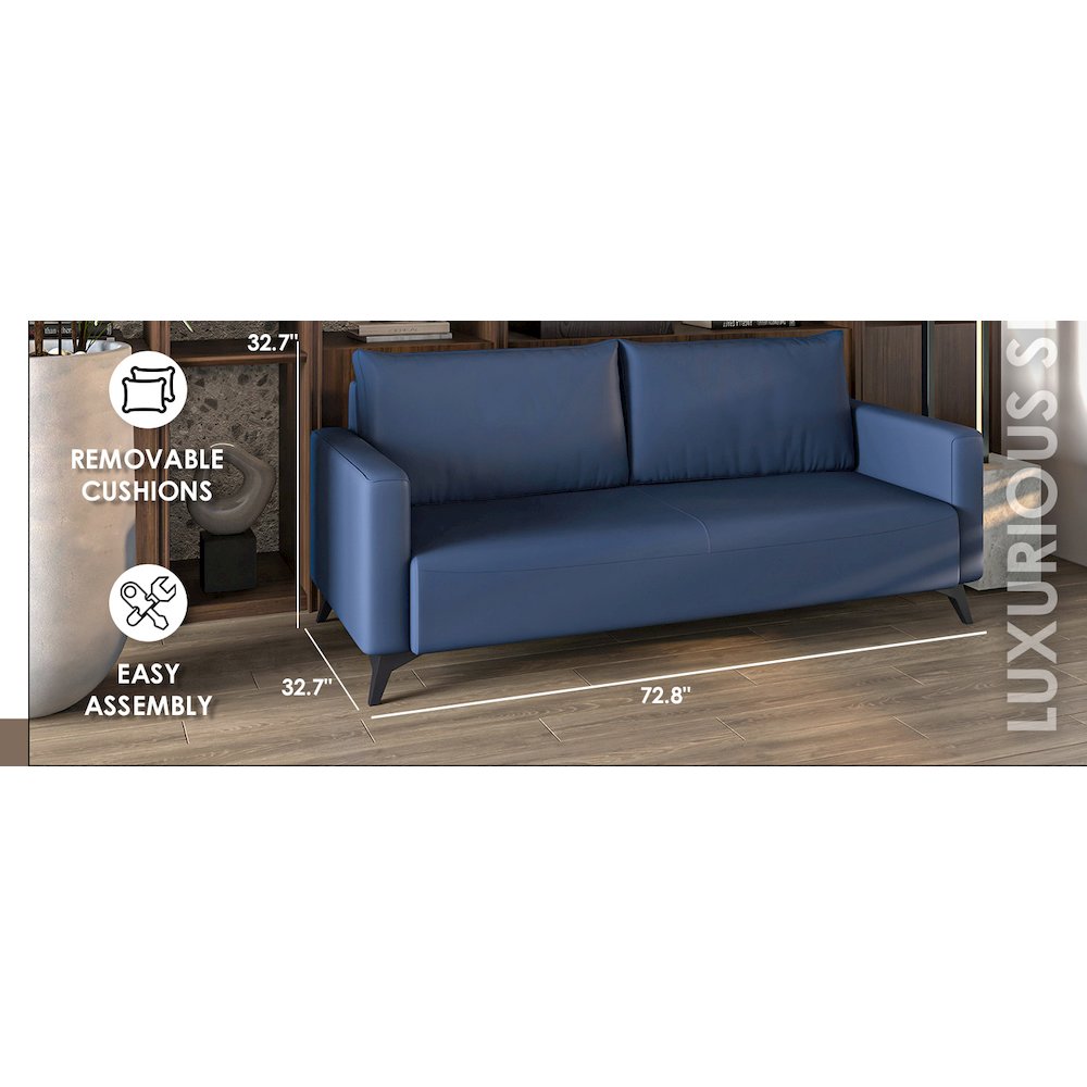 Inno Collection Three Seater Sofa In Dark Blue. Picture 17