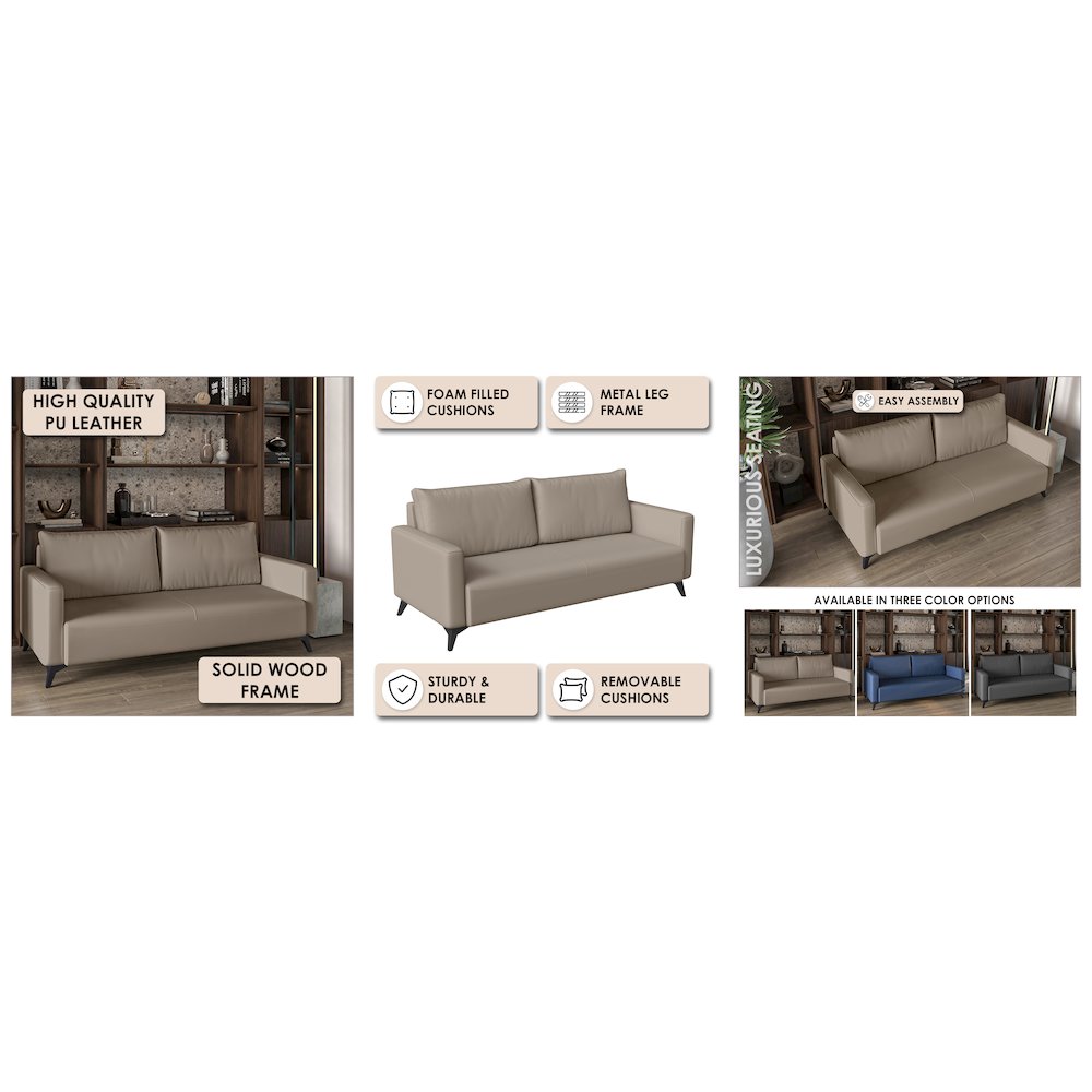 Inno Collection Three Seater Sofa In Taupe. Picture 19