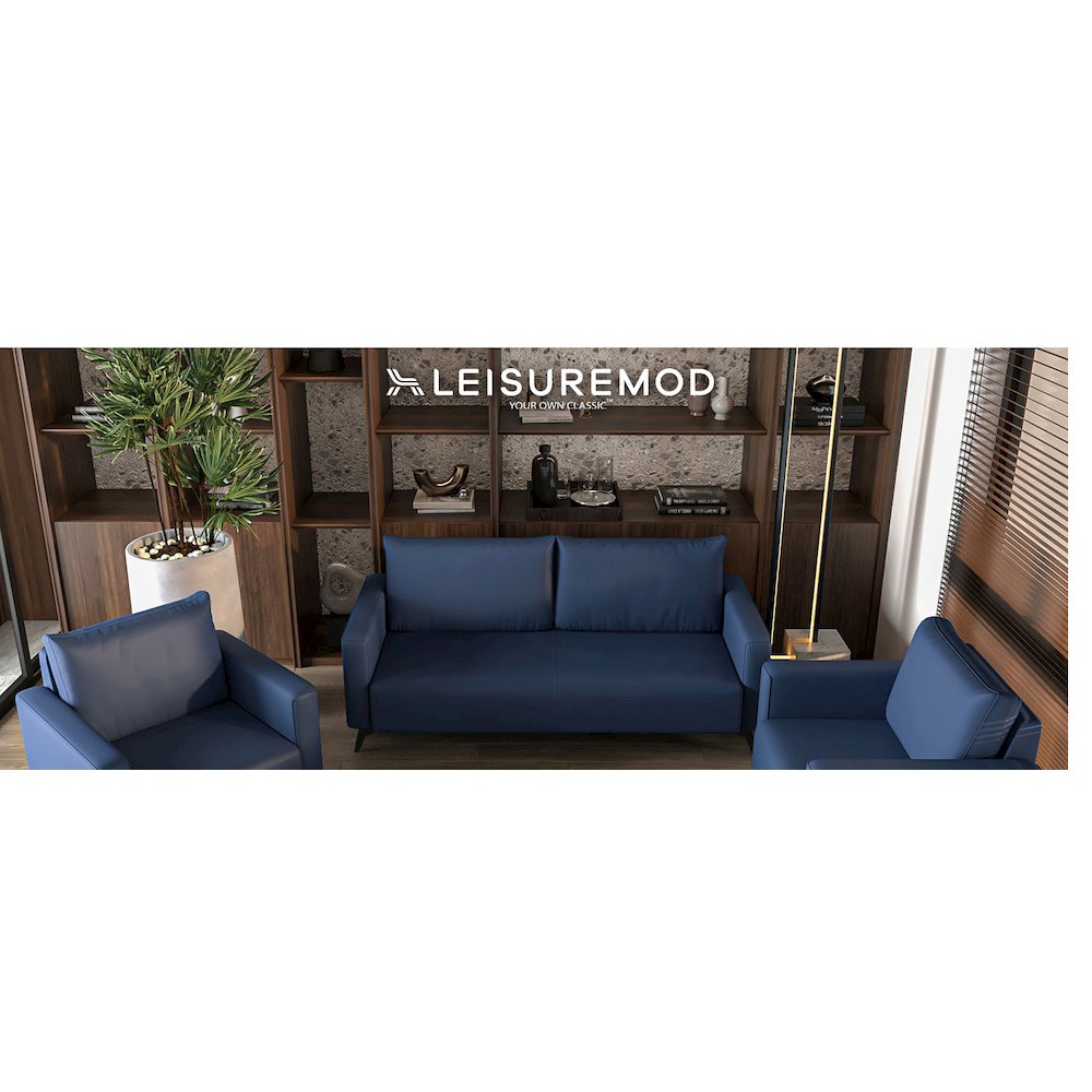 Inno Collection Sofa Set, 2 Single Seaters, and 3 seater In Dark Blue. Picture 14