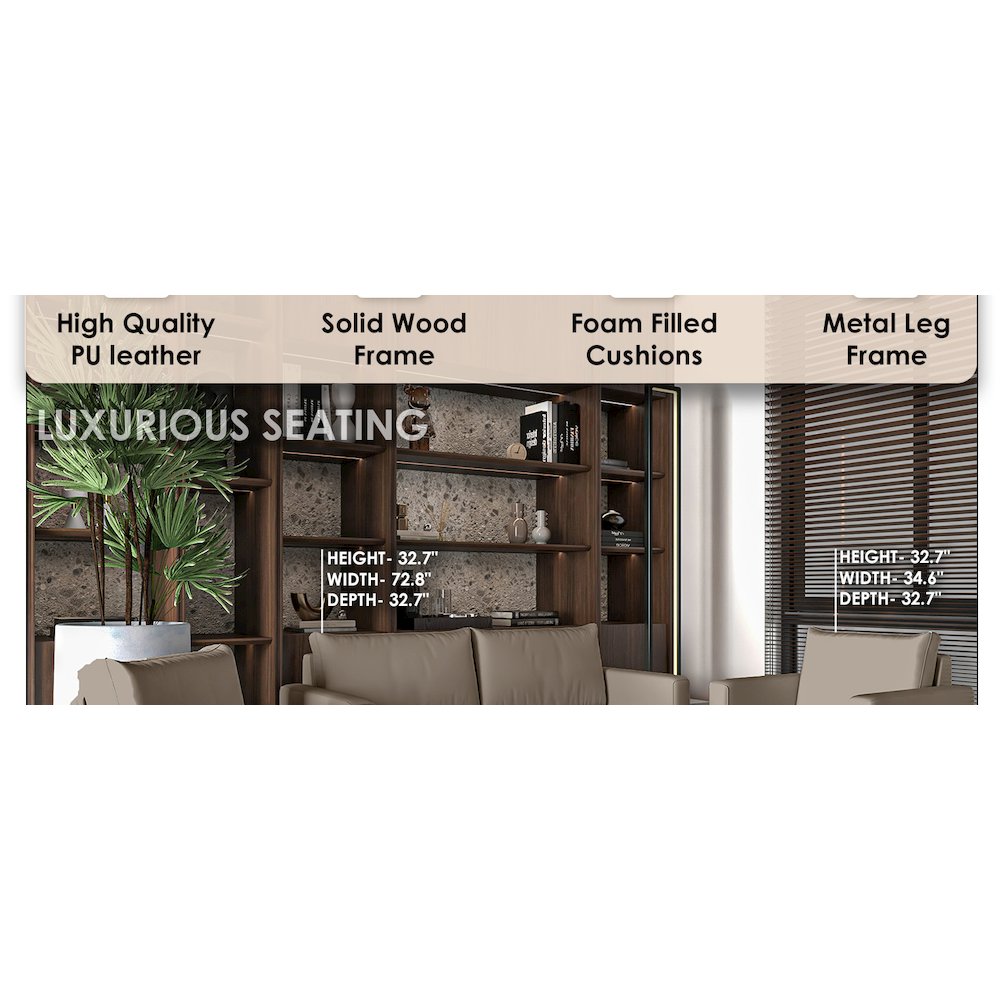 Inno Collection Sofa Set, 2 Single Seaters, and 3 seater In TAupe. Picture 16