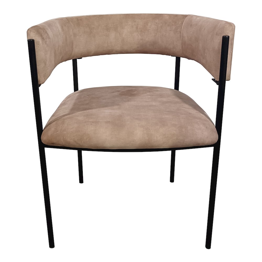 Cyril Collection Modern Chair in Light Brown Velvet. Picture 6