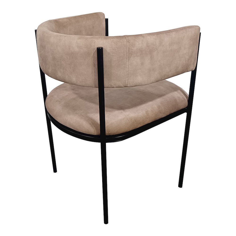 Cyril Collection Modern Chair in Light Brown Velvet. Picture 4