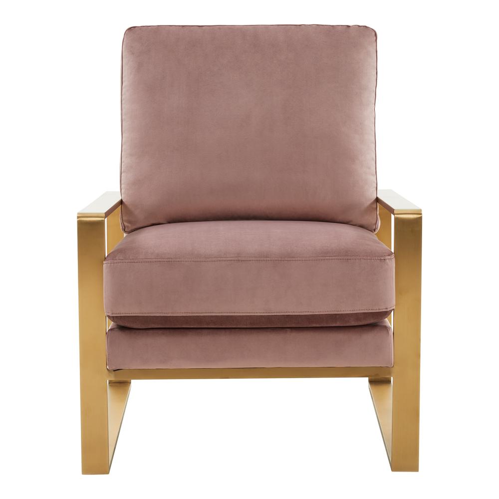 Jefferson Velvet Design Accent Armchair With Gold Brass Finish Frame. Picture 2