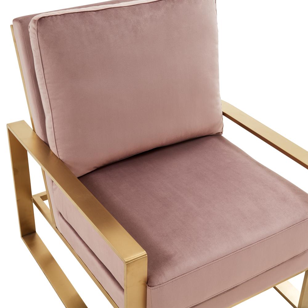 Jefferson Velvet Design Accent Armchair With Gold Brass Finish Frame. Picture 3