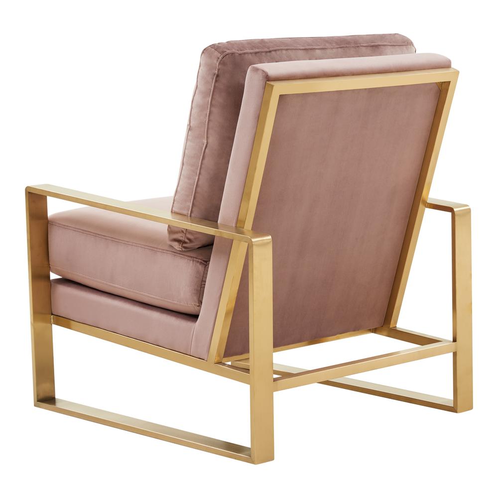 Jefferson Velvet Design Accent Armchair With Gold Brass Finish Frame. Picture 5