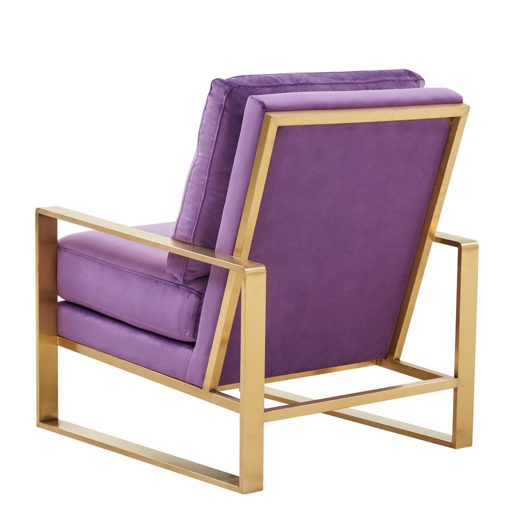 Jefferson Velvet Design Accent Armchair With Gold Brass Finish Frame. Picture 6