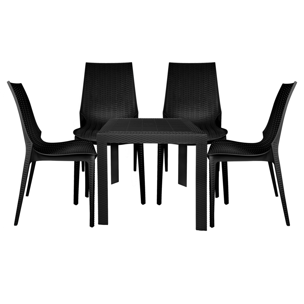 Kent 5-Piece Outdoor Dining Set with Plastic Square Table. Picture 1