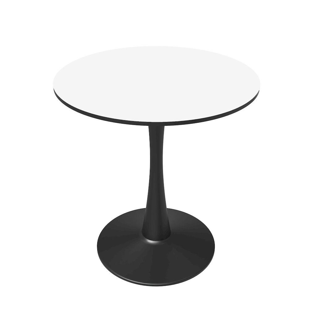 Leisyremod Bristol 24" Round Dining Table Black base with White top. Picture 8