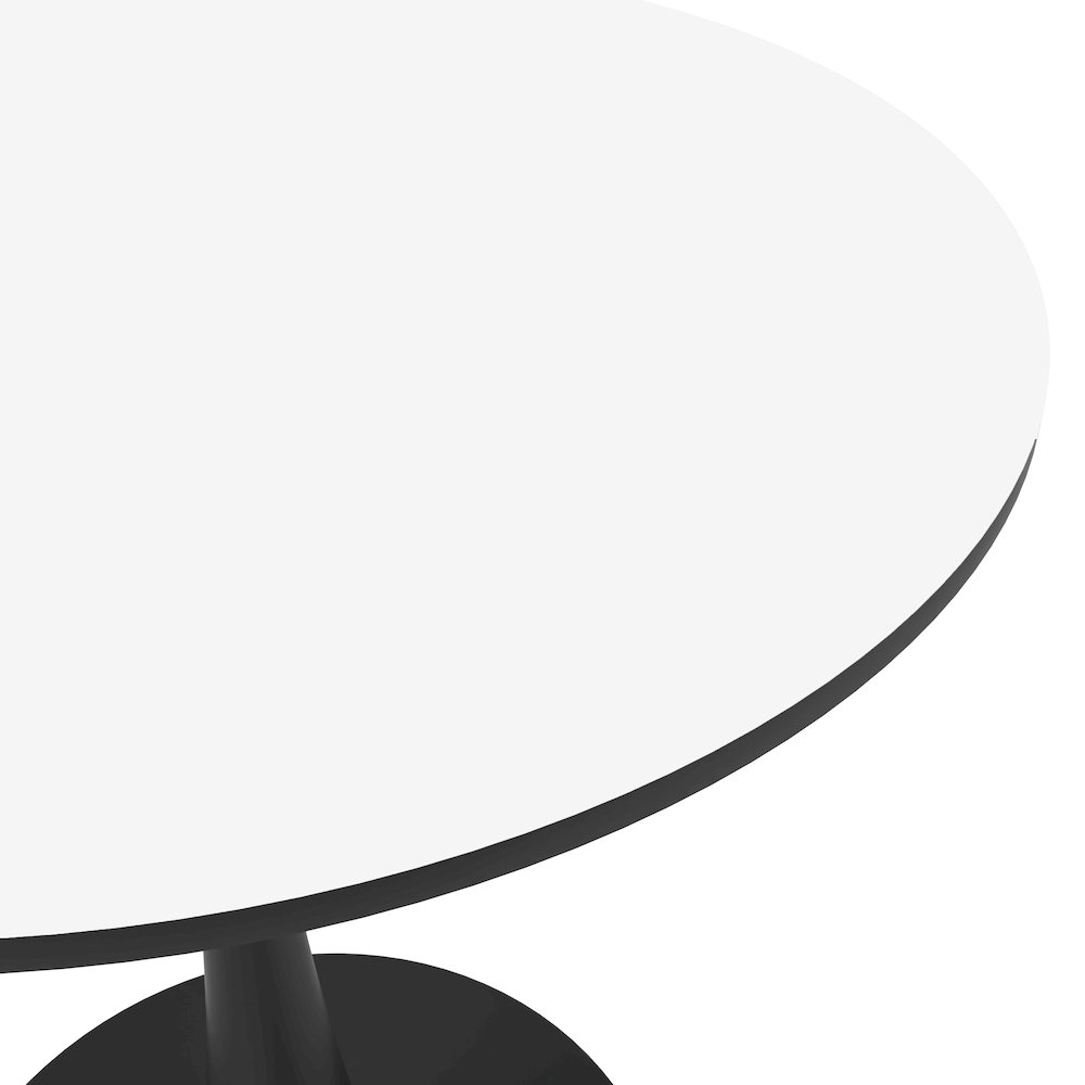 Leisyremod Bristol 24" Round Dining Table Black base with White top. Picture 9