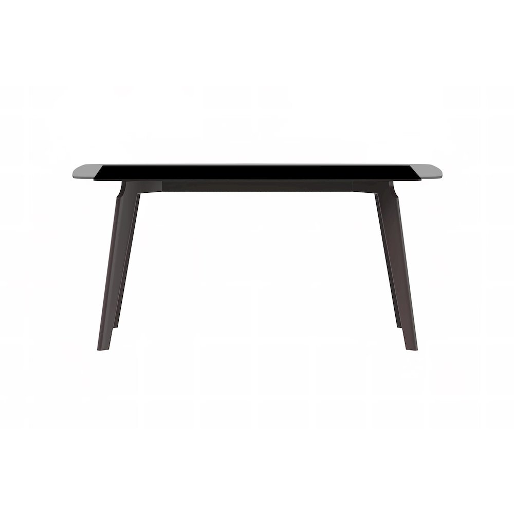 Krevor Series Modern Dining Table Silver Base, With 62 Clear Glass Top. Picture 8