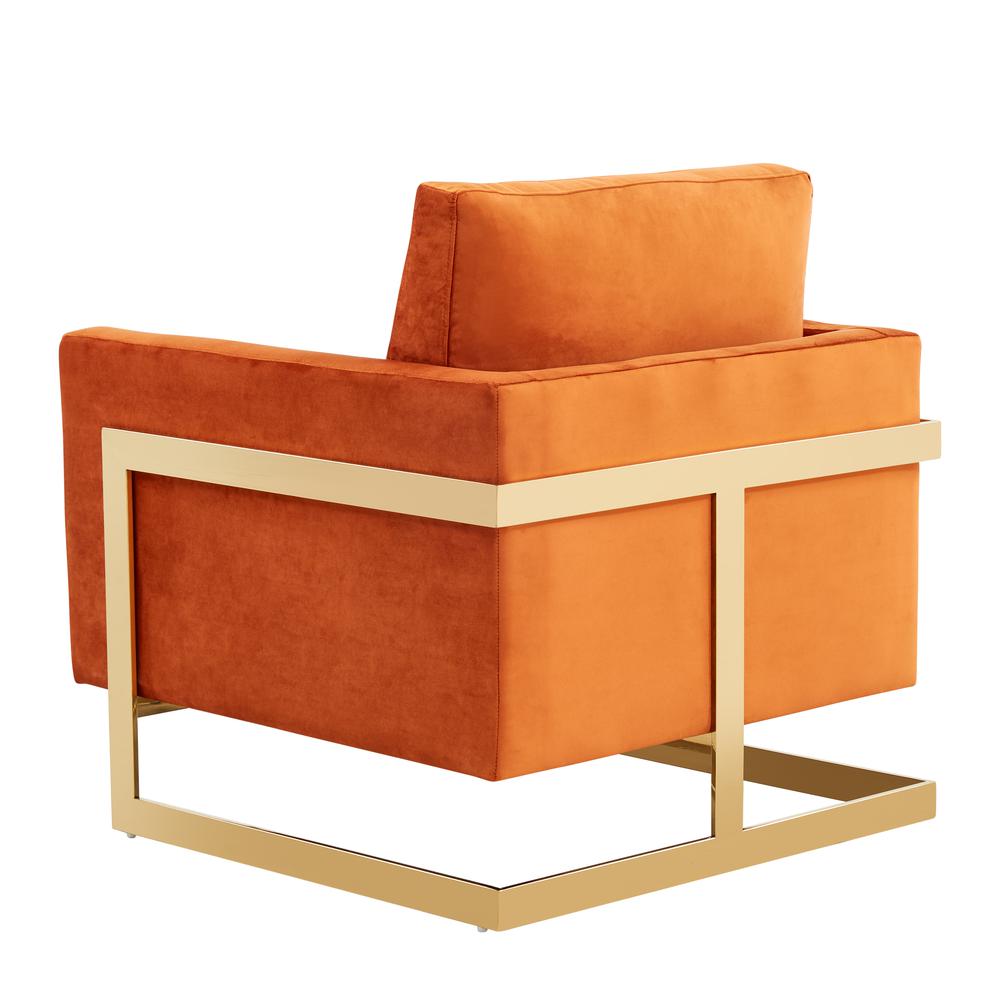 Velvet Accent Armchair With Gold Frame. Picture 4