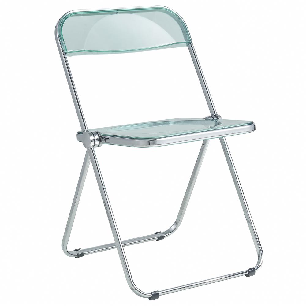 Lawrence Acrylic Folding Chair With Metal Frame. Picture 1