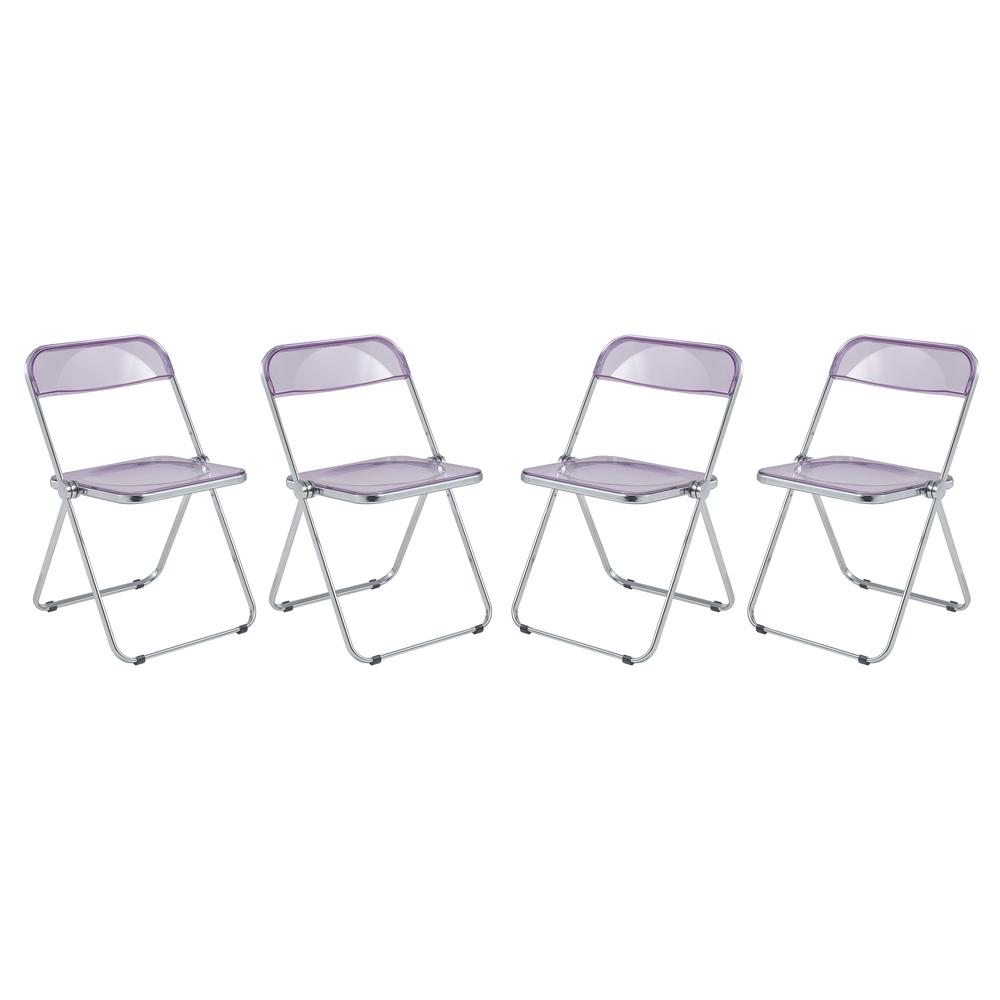 Lawrence Acrylic Folding Chair With Metal Frame. Picture 23